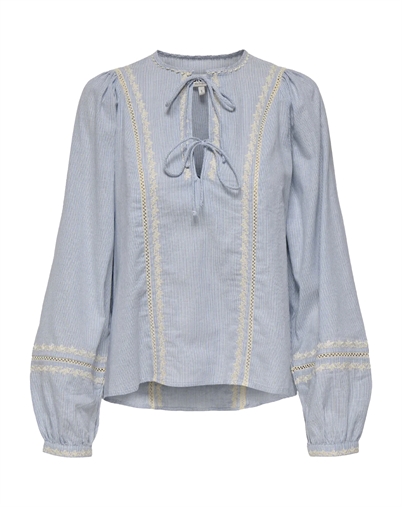 Only - ONLMonica Ane Bluse - Cloud Dancer/Blue Ribbon
